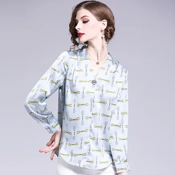2019 New Chiffon Women Blouse and Tops Long Sleeve Chain Print V-neck Elegant Office Lady Shirts for Work
2019 New Chiffon Women Blouse and Tops Long Sleeve Chain Print V-neck Elegant Office Lady Shirts for Work