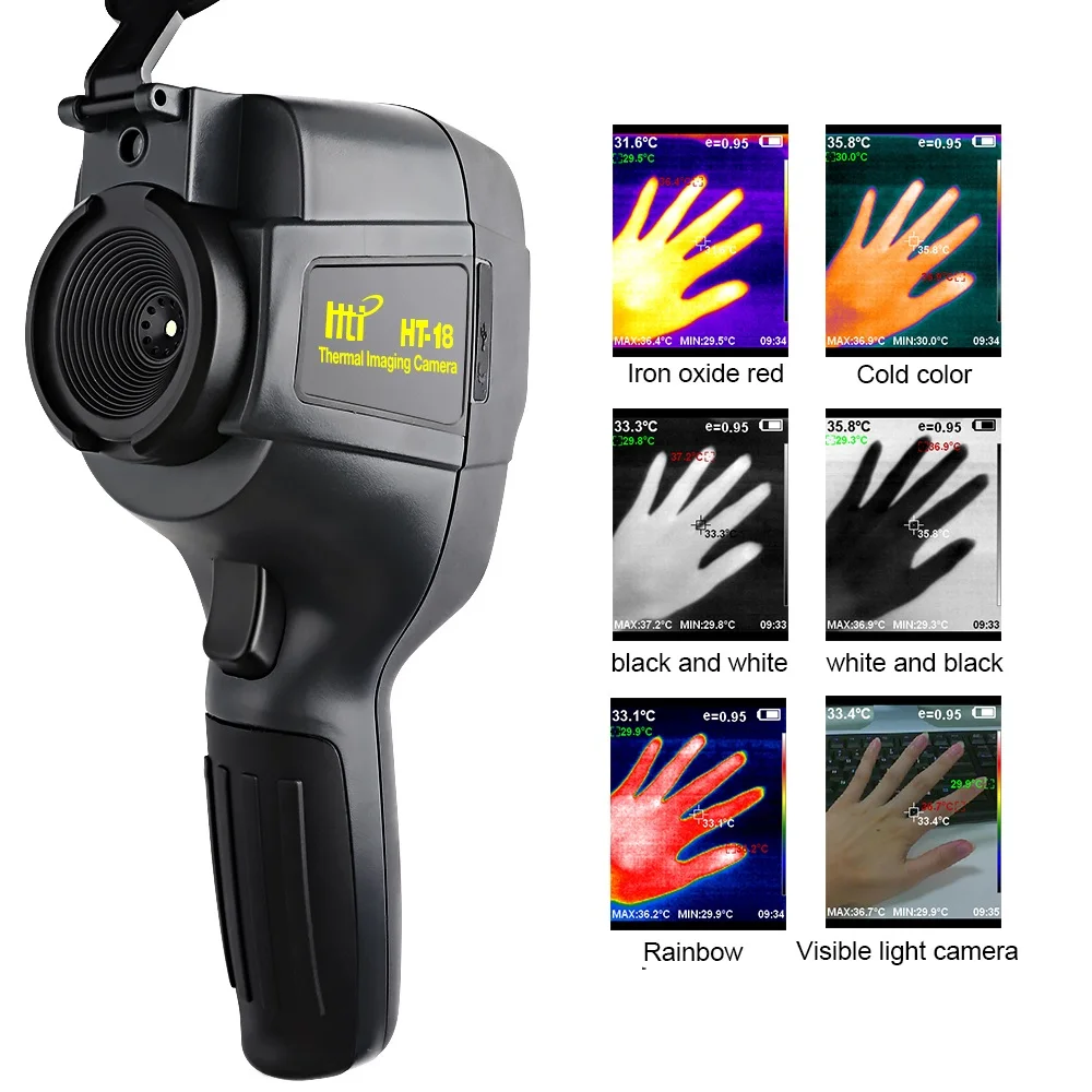 HT-18 Handheld IR Digital Thermal Imager Camera High IR Resolution Portable Thermal Imaging Tool 220X160 Infrared Thermometer
HT-18 Handheld IR Digital Thermal Imager Camera High IR Resolution Portable Thermal Imaging Tool 220X160 Infrared Thermometer