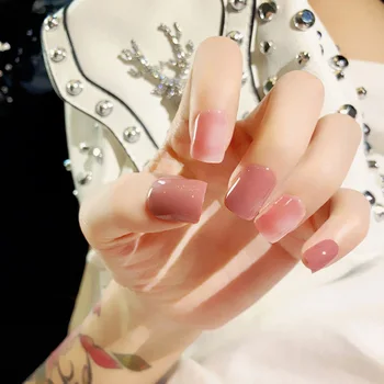 Girls Sweet Light Pink Rendering False Nail Fashion Square Head Nail Sticker With Glue Candy Color Short Full Cover Fake Nails
Girls Sweet Light Pink Rendering False Nail Fashion Square Head Nail Sticker With Glue Candy Color Short Full Cover Fake Nails