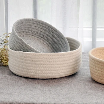 Round White Gray Small Hand Woven Basket Bedside Tabletop Snacks Storage Basket Cosmetics Coffee Table Storage Baskets
Round White Gray Small Hand Woven Basket Bedside Tabletop Snacks Storage Basket Cosmetics Coffee Table Storage Baskets