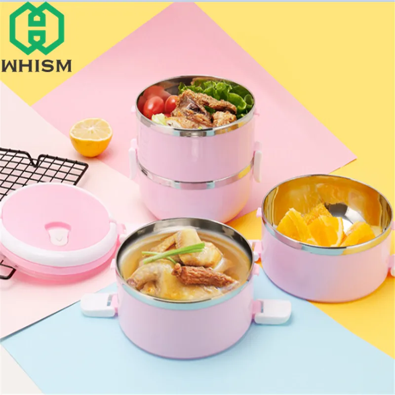 WHISM Portable Handle Metal Bento Box Leak-Proof Stainless Steel Thermal Lunch Boxes Kids Picnic School Food Storage Container
WHISM Portable Handle Metal Bento Box Leak-Proof Stainless Steel Thermal Lunch Boxes Kids Picnic School Food Storage Container