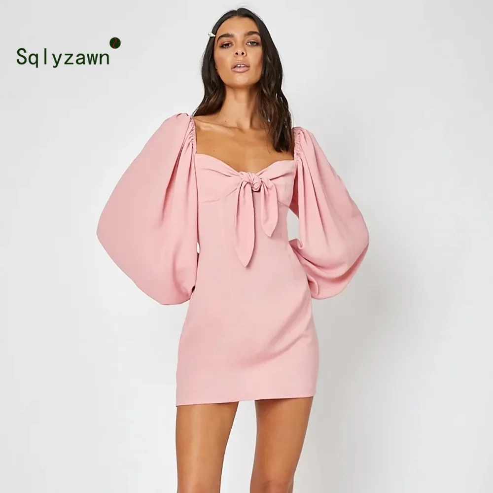 Summer Long Puff Sleeve Bow Sexy Dress Women Slash Neck Elegant Bandage Bodycon Dress Club Wear Mini Party Dresses Vestidos 2019
Summer Long Puff Sleeve Bow Sexy Dress Women Slash Neck Elegant Bandage Bodycon Dress Club Wear Mini Party Dresses Vestidos 2019