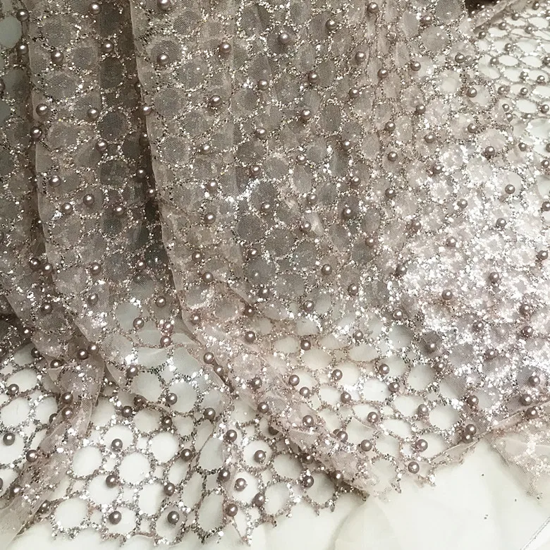 100*150cm Nude Pearl Beaded Hot Stamping Sequins Mesh Fabric for Dresses Fahion Clothing
100*150cm Nude Pearl Beaded Hot Stamping Sequins Mesh Fabric for Dresses Fahion Clothing