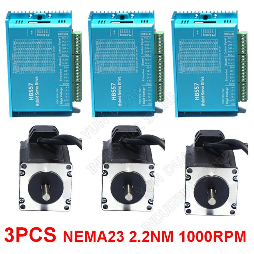 3PCS 57MM Nema23 2.2N.m Closed Loop Stepper Motor Driver Kit Hybird Encoder Easy Servo 2 Phase for CNC Mill Engraving machine
3PCS 57MM Nema23 2.2N.m Closed Loop Stepper Motor Driver Kit Hybird Encoder Easy Servo 2 Phase for CNC Mill Engraving machine