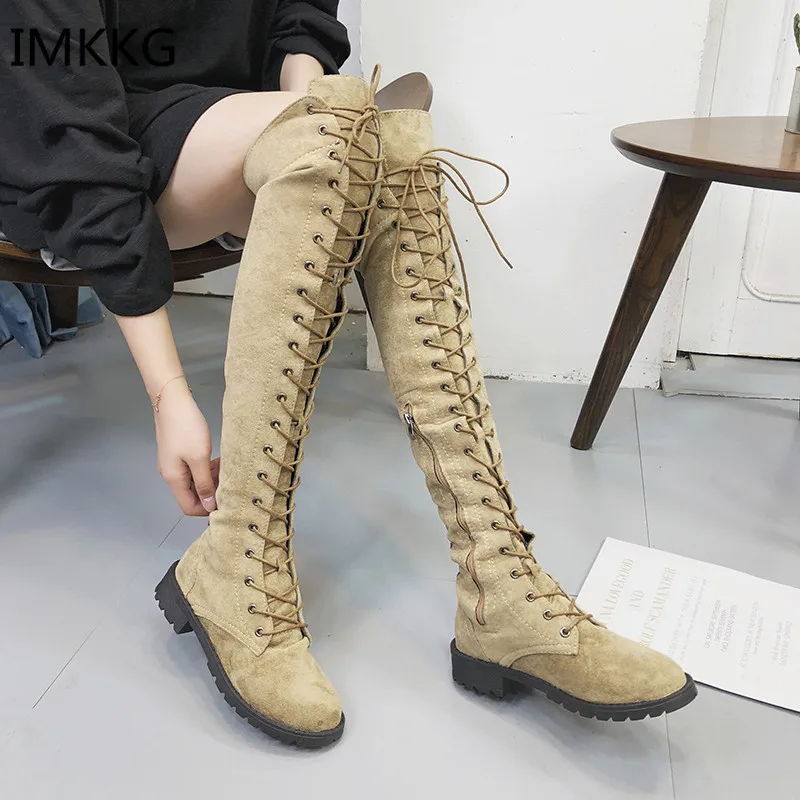 Women Boots Shoes Sexy Lace Up Over Knee Boots Women With Square Heel Rubber Boots Plus Size 34-43 a835
Women Boots Shoes Sexy Lace Up Over Knee Boots Women With Square Heel Rubber Boots Plus Size 34-43 a835
