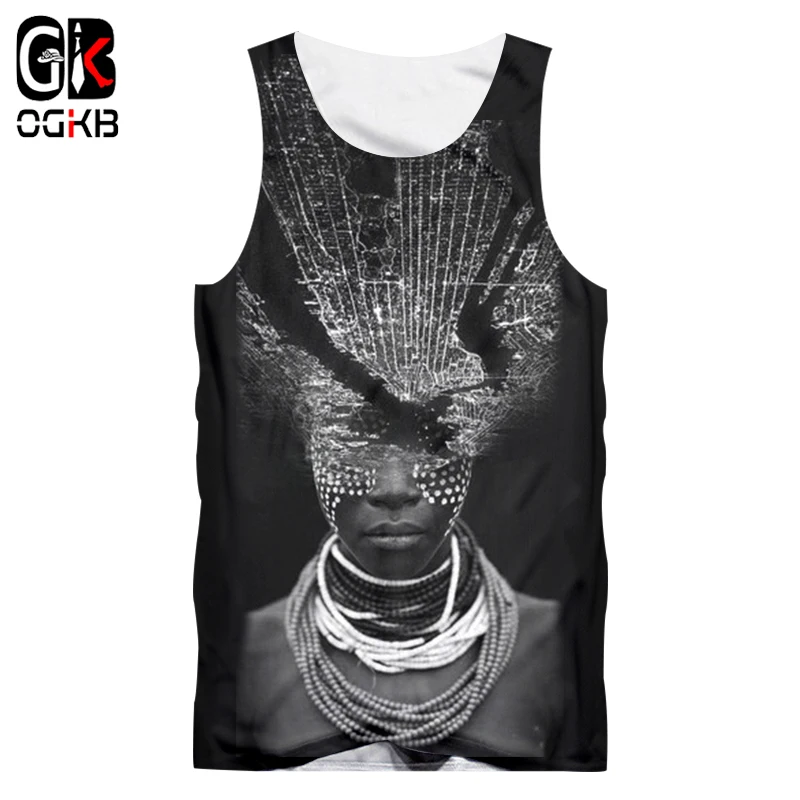 OGKB New Summer Top Women/men's 3d Print African Lady With Necklace Tank Top Sleeveless Tee Shirts Workout Fitness Casual Vest
OGKB New Summer Top Women/men's 3d Print African Lady With Necklace Tank Top Sleeveless Tee Shirts Workout Fitness Casual Vest