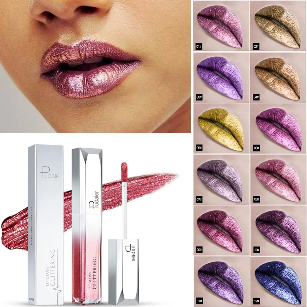 Pudaier 18 Colors 5ml Glitter Metallic Lip Gloss Makeup Liquid Lipstick Waterproof Long Lasting Moisturizing Lipgloss 
Pudaier 18 Colors 5ml Glitter Metallic Lip Gloss Makeup Liquid Lipstick Waterproof Long Lasting Moisturizing Lipgloss