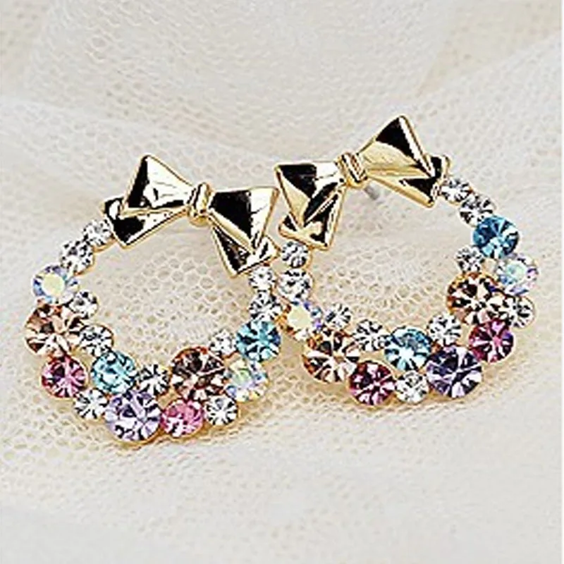 Jewelry Ladies Earrings Exquisite Super Flashing Geometric Color Colorful Rhinestone Bows
Jewelry Ladies Earrings Exquisite Super Flashing Geometric Color Colorful Rhinestone Bows