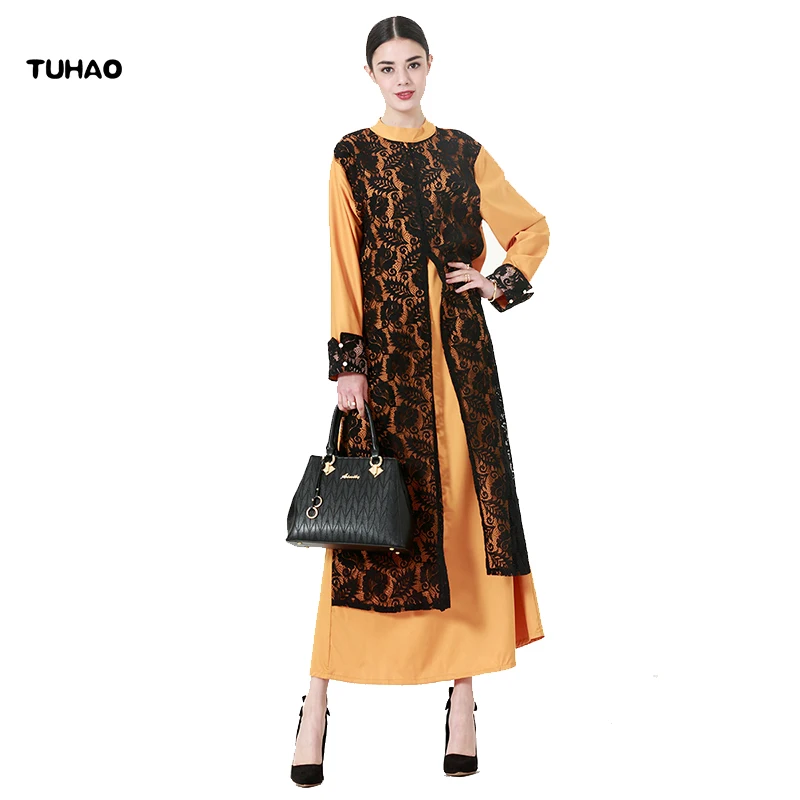 TUHAO Fake Two Piece Women's Dress Lace Vintage Place Maxi Long Dresses Middle East Style Female Robes Oversize 6XL 7XL CM17
TUHAO Fake Two Piece Women's Dress Lace Vintage Place Maxi Long Dresses Middle East Style Female Robes Oversize 6XL 7XL CM17