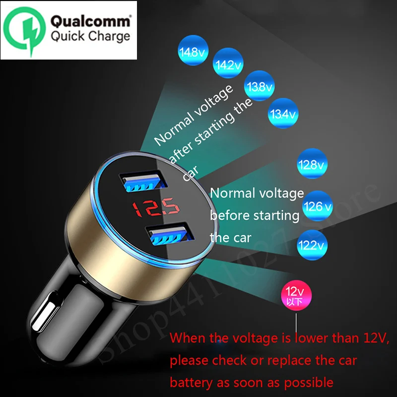 

3.1A 5V Dual USB Universal Car Charger With LED Display for Volvo XC60 XC90 240 850 S40 S60 S80 XC70 V70 V60 V50 V90 V40 C30 FH