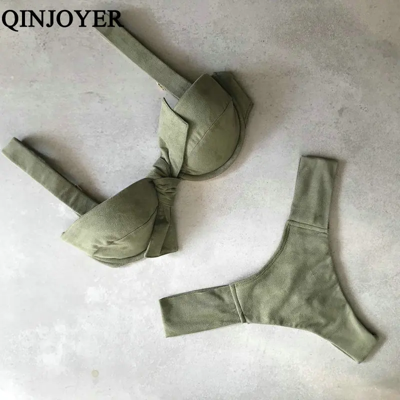 QINJOYER Sexy Thong Bikini Set Push Up Swimwear 2019 Solid 2 Pieces Brazilian Swimsuit Women Halter Bikini Bathing Suits Biquini
QINJOYER Sexy Thong Bikini Set Push Up Swimwear 2019 Solid 2 Pieces Brazilian Swimsuit Women Halter Bikini Bathing Suits Biquini