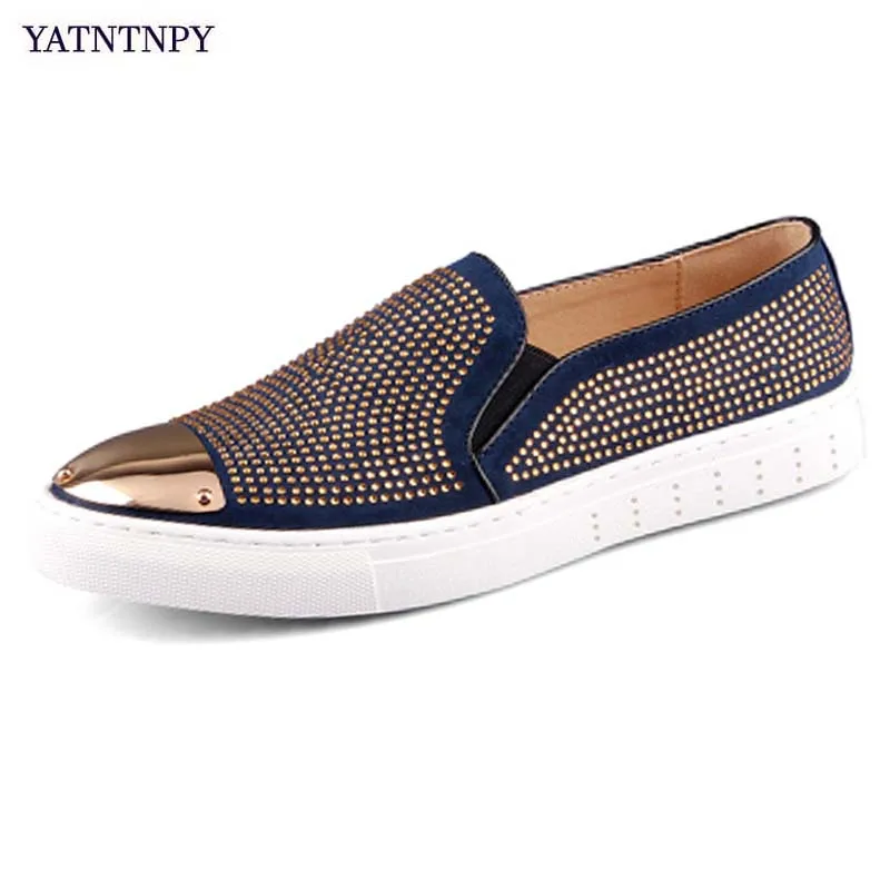 YATNTNPY Brand M Shoes Genuine Leather Oxfords Slip-on Fashion Party Rivets Shoes For Man,High quality Casual Flat Moccasins
YATNTNPY Brand M Shoes Genuine Leather Oxfords Slip-on Fashion Party Rivets Shoes For Man,High quality Casual Flat Moccasins