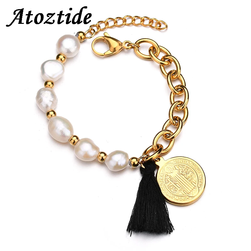 Atoztide Classic Christian Tassel Coin Jesus Bracelet For Women Bohemian Adjustable Freshwater Pearls Round Gold Chain Bracelet
Atoztide Classic Christian Tassel Coin Jesus Bracelet For Women Bohemian Adjustable Freshwater Pearls Round Gold Chain Bracelet