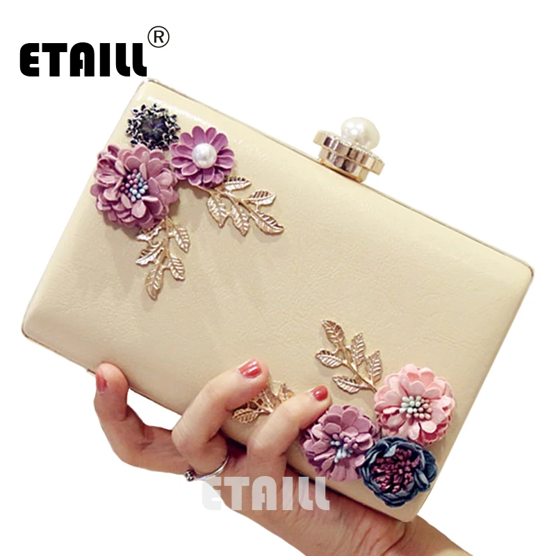 ETAILL Apricot Flowers Pearls Evening Clutch Bags Female Handmade Wedding Bags Appliques Chain Women Shoulder Crossbody Bags
ETAILL Apricot Flowers Pearls Evening Clutch Bags Female Handmade Wedding Bags Appliques Chain Women Shoulder Crossbody Bags