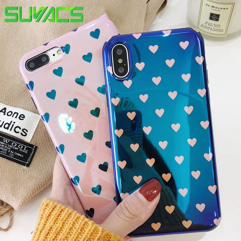 SUYACS For iPhone 6 6S 7 8 Plus X XS MAX XR Case Fashion Glossy Blue Light Hearts Soft IMD Mobile Phone Cover Coque Fundas Bag
SUYACS For iPhone 6 6S 7 8 Plus X XS MAX XR Case Fashion Glossy Blue Light Hearts Soft IMD Mobile Phone Cover Coque Fundas Bag