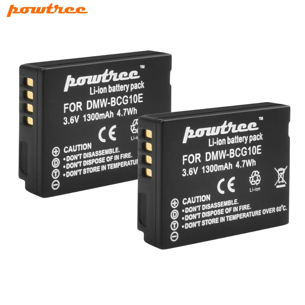 

2Packs 3.6V 1200mAh Li-ion Battery For Panasonic Lumix DMW-BCG10 BCG10E DMC-3D1 DMC-TZ7 DMC-TZ8 DMC-TZ10 DMC-TZ18 DMCTZ19 L10