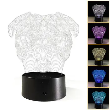 3D Illusion Cute Puppy Pug Dog Night Light 7 Color Change LED Desk Table Light Lamp For kids Children
3D Illusion Cute Puppy Pug Dog Night Light 7 Color Change LED Desk Table Light Lamp For kids Children
