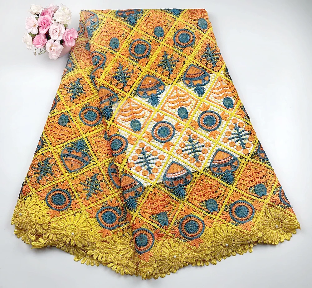 2019 Best-Selling Yellow Water soluble lace fabric African Cord Lace Fabrics High Quality Guipure Lace Material 5 yards
2019 Best-Selling Yellow Water soluble lace fabric African Cord Lace Fabrics High Quality Guipure Lace Material 5 yards