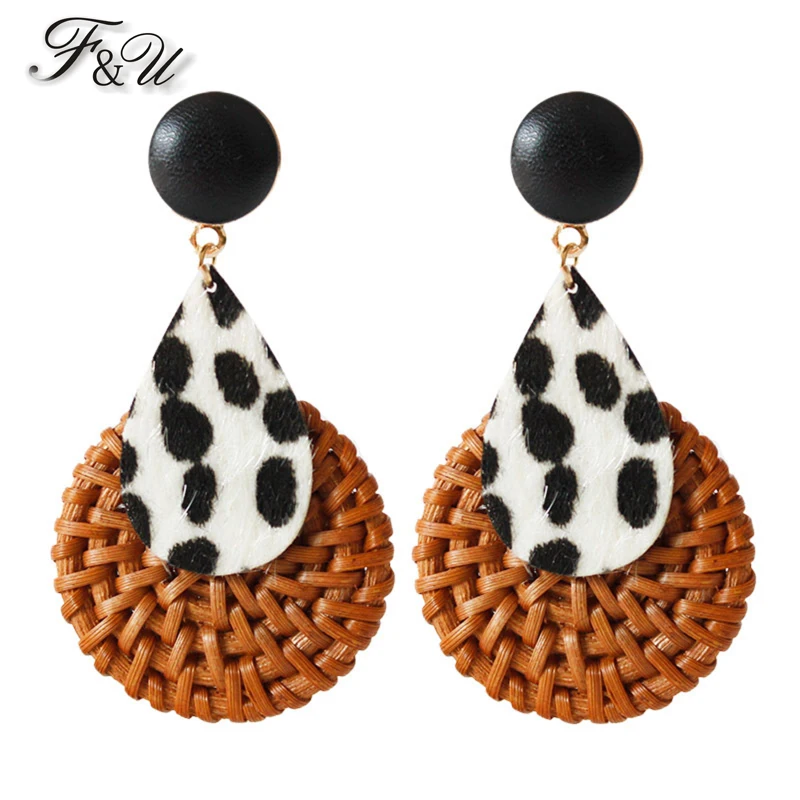 F&U Fashion Leopard Print Earrings Korea Velvet & Rattan Knit Water Drop Shape Earrings Personality And Fashion For Women
F&U Fashion Leopard Print Earrings Korea Velvet & Rattan Knit Water Drop Shape Earrings Personality And Fashion For Women