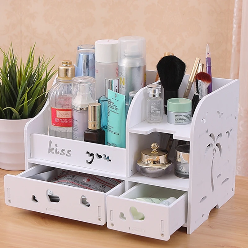 Desktop Dressing Table Cosmetic Organizer Storage Box Case Creative Wooden composite Board Makeup Box Bathroom Storage Organizer
Desktop Dressing Table Cosmetic Organizer Storage Box Case Creative Wooden composite Board Makeup Box Bathroom Storage Organizer