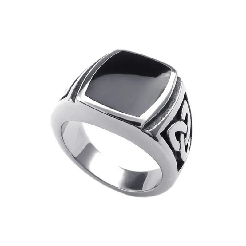 Viking Mens Signet Knot Ring Black Enamel Celti knot Magic 316L Stainless Steel Ring Biker Fashion jewelry
Viking Mens Signet Knot Ring Black Enamel Celti knot Magic 316L Stainless Steel Ring Biker Fashion jewelry
