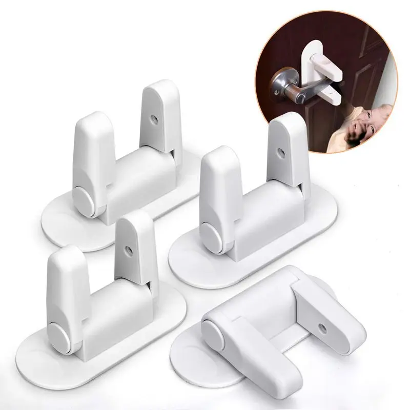 Door Handle Lock - Child/Pet Proof Door Handle Lock With Adhesive - Child Protection Door Lock (White, 4 Pack)
Door Handle Lock - Child/Pet Proof Door Handle Lock With Adhesive - Child Protection Door Lock (White, 4 Pack)