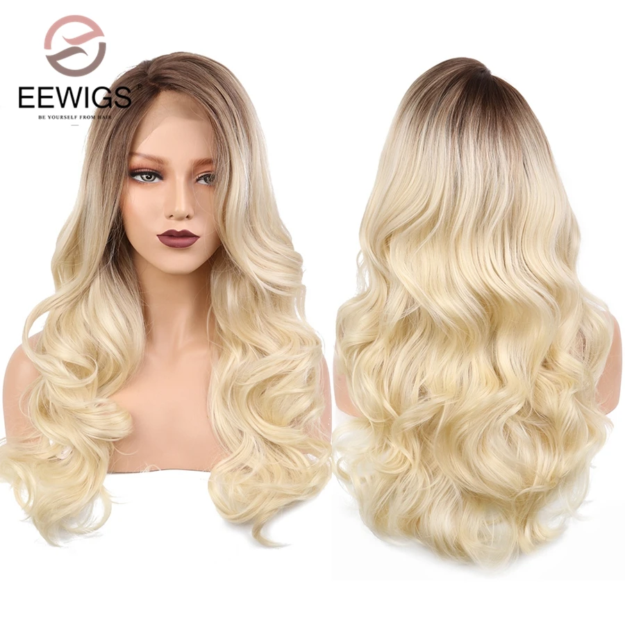 EEWIGS Side Part Long Body Wave Wigs Heat Resistant 180% Density Ombre Synthetic Blonde Lace Front Wig with Short Roots Babyhair
EEWIGS Side Part Long Body Wave Wigs Heat Resistant 180% Density Ombre Synthetic Blonde Lace Front Wig with Short Roots Babyhair
