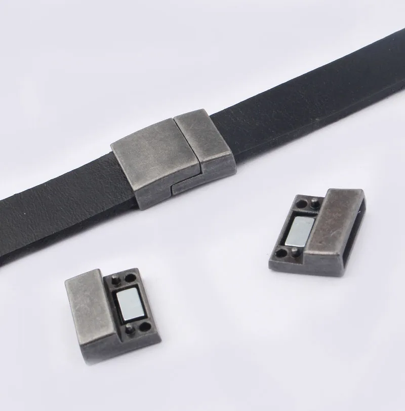 3 набора магнитных застежек Gunmetal подходят для плоских 15x3 мм кожаный шнур DIY