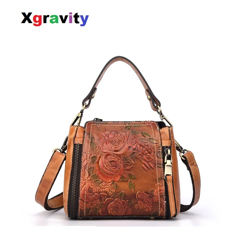 Xgravity Cow Genuine Leather Women Fashion Female Handbag Leather Retro Embossed Flower Shoulder Slung Bags Ladies Vintage Bag
Xgravity Cow Genuine Leather Women Fashion Female Handbag Leather Retro Embossed Flower Shoulder Slung Bags Ladies Vintage Bag