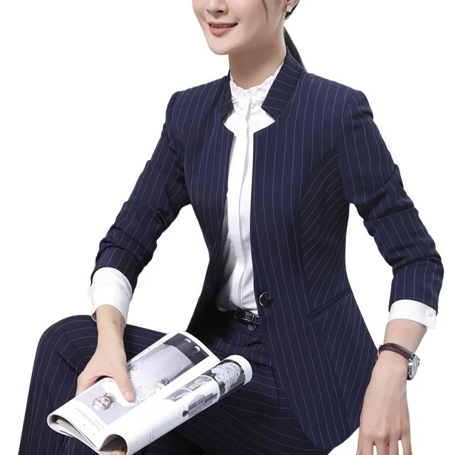 New stripe skirt suits OL elegant business Interview office women slim long sleeve blazer with skirt plus size formal work wear
New stripe skirt suits OL elegant business Interview office women slim long sleeve blazer with skirt plus size formal work wear