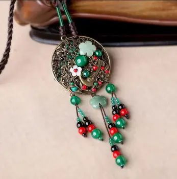 Pretty Jade National Wind Sweater Chain Artistic Long Fringed Necklace Pendant Chinese Wind Ms. necklace Pendant sharms
Pretty Jade National Wind Sweater Chain Artistic Long Fringed Necklace Pendant Chinese Wind Ms. necklace Pendant sharms