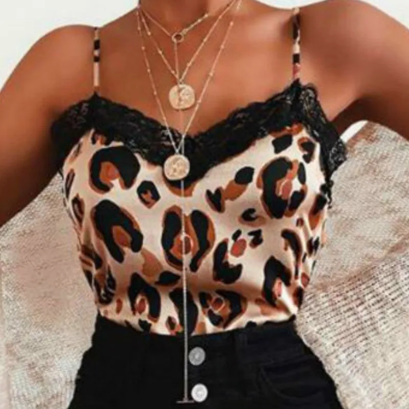 Women's Leopard Lace Chiffion Vest Fashion Camisole Sleeveless Tank Top 2019 Fashion Summer Casual Loose T-Shirt
Women's Leopard Lace Chiffion Vest Fashion Camisole Sleeveless Tank Top 2019 Fashion Summer Casual Loose T-Shirt