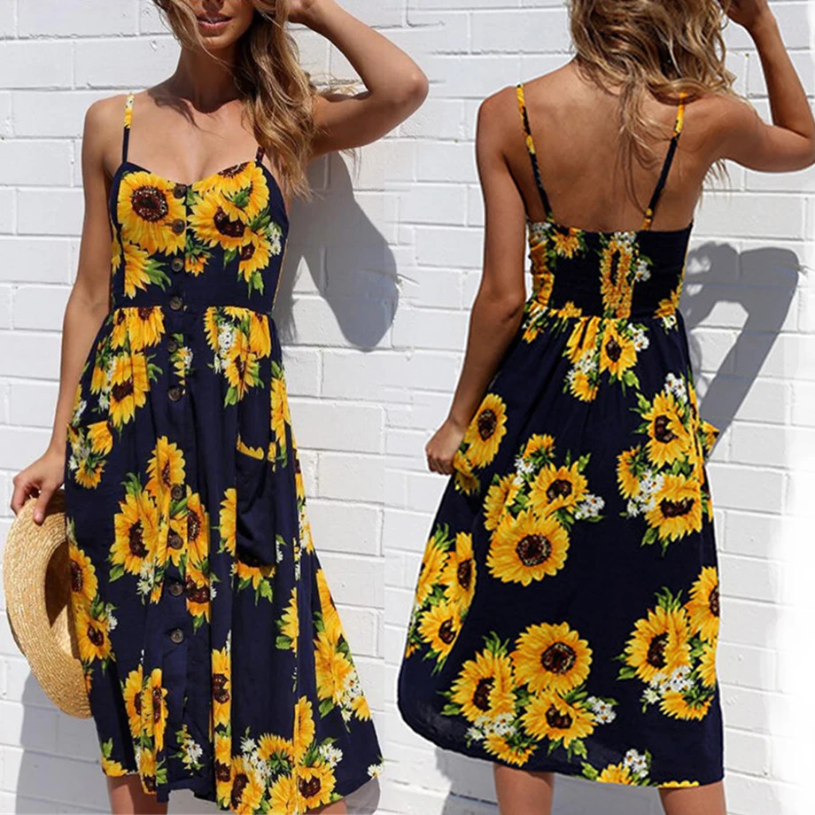 Dress Women Summer Flower Printed 2019 Womens Summer Print Color Sleeveless Dress Maxi Sundress
Dress Women Summer Flower Printed 2019 Womens Summer Print Color Sleeveless Dress Maxi Sundress