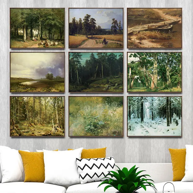 Home Decoration Art Wall Pictures for Living Room Poster Print Canvas Printings Paintingsn Russian Ivan I. Shishkin Landscape
Home Decoration Art Wall Pictures for Living Room Poster Print Canvas Printings Paintingsn Russian Ivan I. Shishkin Landscape