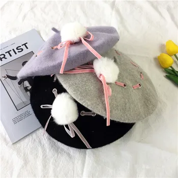 Fashion Lady Beret Hats With Ribbon Painter Cap Autumn Winter Artist Cap Retro Cross Straps Bowknot Wool Beret Pumpkin Cap
Fashion Lady Beret Hats With Ribbon Painter Cap Autumn Winter Artist Cap Retro Cross Straps Bowknot Wool Beret Pumpkin Cap