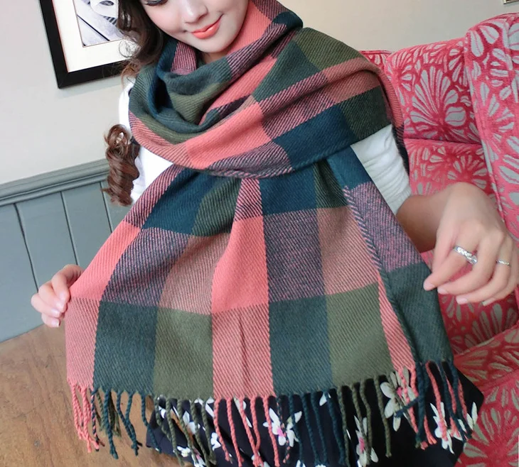Fashionable Women Plaid Winter Scarf Warm Female Shawl Tippet Long Artificial Wool Wrap Muffler female
Fashionable Women Plaid Winter Scarf Warm Female Shawl Tippet Long Artificial Wool Wrap Muffler female