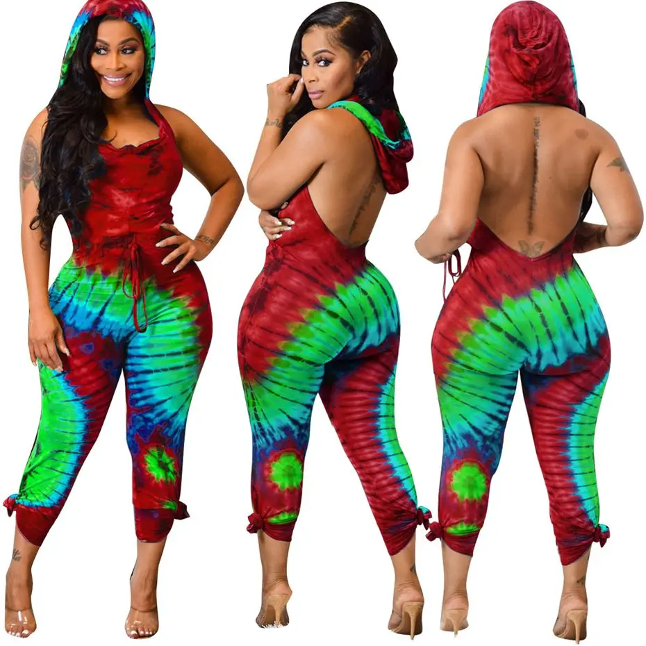 HAOYUAN Rainbow Tie Dye Rompers Womens Jumpsuit Summer Overalls Hooded Backless Off Shoulder One Piece Sexy Bodycon Jumpsuit
HAOYUAN Rainbow Tie Dye Rompers Womens Jumpsuit Summer Overalls Hooded Backless Off Shoulder One Piece Sexy Bodycon Jumpsuit