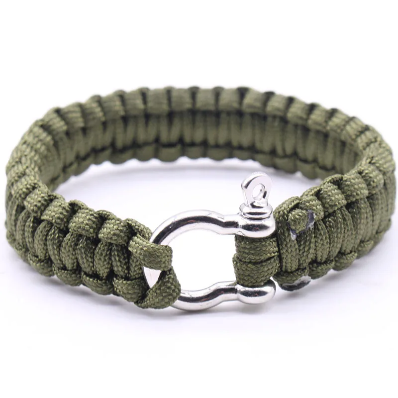 Quality Outdoor Army Green Parachute Cord Survival Bracelet Men's Black Stainless Steel Buckle Climbing Sport Jewelry
Quality Outdoor Army Green Parachute Cord Survival Bracelet Men's Black Stainless Steel Buckle Climbing Sport Jewelry