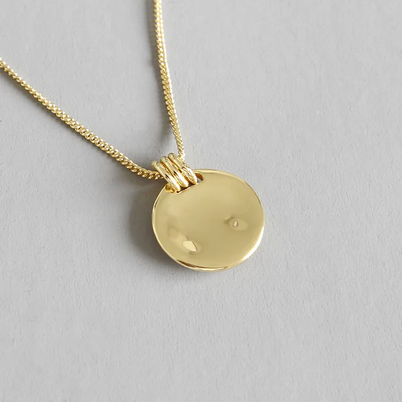18K Yellow Gold Plated Authentic 925 Sterling silver concave-convex Irregular Coin Geometric Pendant necklace Jewelry TLx346
18K Yellow Gold Plated Authentic 925 Sterling silver concave-convex Irregular Coin Geometric Pendant necklace Jewelry TLx346