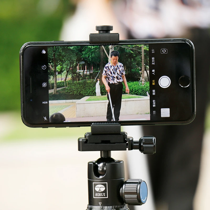 Ulanzi IRON MAN Aluminum Universal Phone Mount Holder Stand Clip Tripod Mount Adapter for iPhone 7 / 7 Plus Android Smartphone