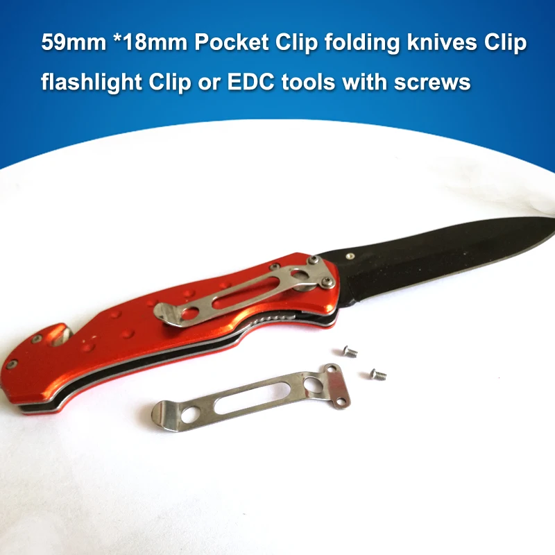 1pcs, 58.5mm *18mm Pocket Clip folding knives Clip flashlight Clip or EDC tools with screws .free shipping (No 011) 
1pcs, 58.5mm *18mm Pocket Clip folding knives Clip flashlight Clip or EDC tools with screws .free shipping (No 011)