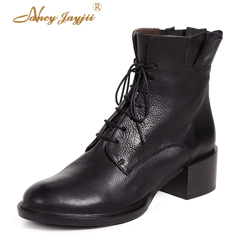 Ankle Boots Black 2019 Spring Ladies Lace-Up Round Toe Square Heel Short Plush Shoes Woman Work Fashion Zipper Pleated
Ankle Boots Black 2019 Spring Ladies Lace-Up Round Toe Square Heel Short Plush Shoes Woman Work Fashion Zipper Pleated