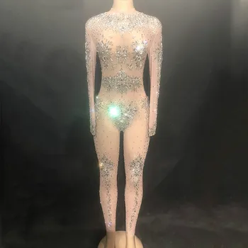 Rhinestones Sparkly Festival Wear Jumpsuit Fashion Sexy Nude Big Stretch Dance Costume One-piece Bodysuit Birthday Party Outfit
Rhinestones Sparkly Festival Wear Jumpsuit Fashion Sexy Nude Big Stretch Dance Costume One-piece Bodysuit Birthday Party Outfit