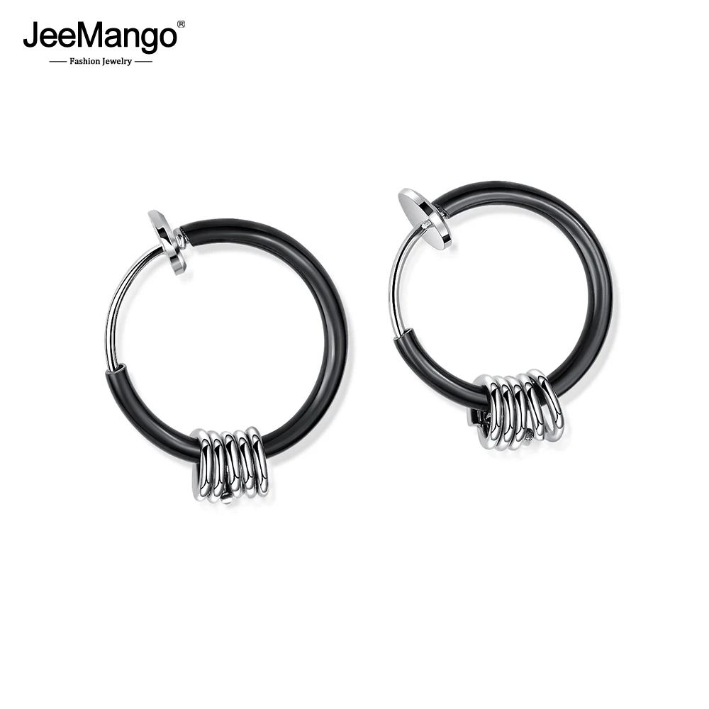 JeeMango Unisex Black Stainless Steel Hoop Earrings For Men Women Jewelry Fashion 4 Circles Cool Man Earrings Brincos JOGE478
JeeMango Unisex Black Stainless Steel Hoop Earrings For Men Women Jewelry Fashion 4 Circles Cool Man Earrings Brincos JOGE478