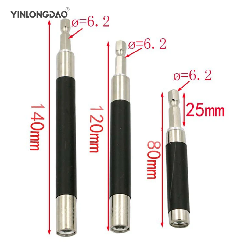 3pcs 1/4" 80/120/140mm Hex Shank Quick Release Magnetic Screwdriver Extension Bit Holder Connection Rod Adapter Sleeve
3pcs 1/4" 80/120/140mm Hex Shank Quick Release Magnetic Screwdriver Extension Bit Holder Connection Rod Adapter Sleeve