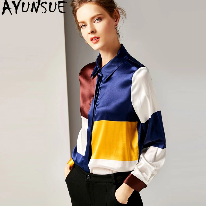 Women's Shirt Spring Autumn Silk Blouse 2019 Patchwork Shirts Womens Tops and Blouses Vintage Korean Blouse Camisas Mujer MY2348
Women's Shirt Spring Autumn Silk Blouse 2019 Patchwork Shirts Womens Tops and Blouses Vintage Korean Blouse Camisas Mujer MY2348