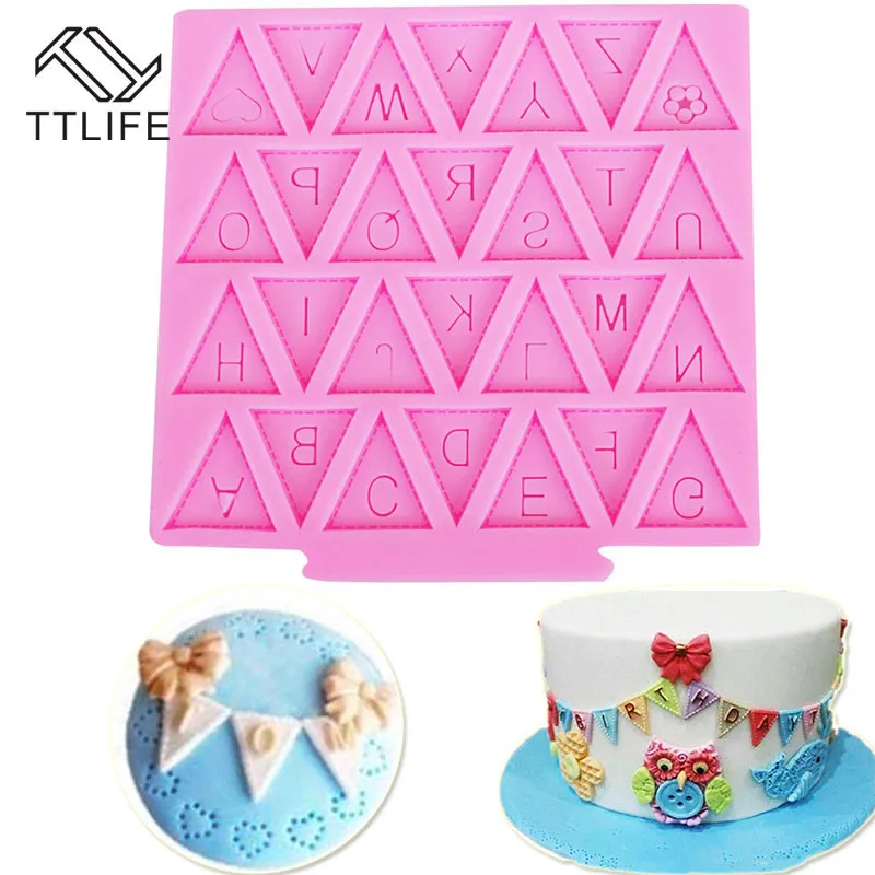 TTLIFE 26 Alphabet Letters Silicone Mold Flag Shape Chocolate Fondant Cake Cooking Decorating Tools Cake Sugarcraft Baking Mould
TTLIFE 26 Alphabet Letters Silicone Mold Flag Shape Chocolate Fondant Cake Cooking Decorating Tools Cake Sugarcraft Baking Mould