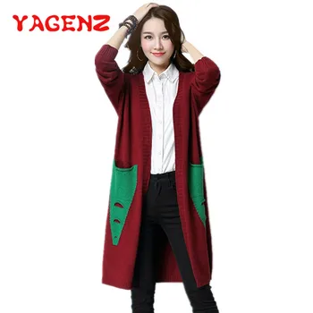 YAGENZ Fashion Knit Sweater Women Cardigan Coat Spring Autumn Long Coat Casual Sweater Female Korean Loose Patchwork Sweater 274
YAGENZ Fashion Knit Sweater Women Cardigan Coat Spring Autumn Long Coat Casual Sweater Female Korean Loose Patchwork Sweater 274