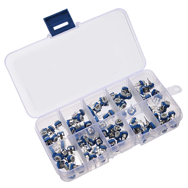 100Pcs/lot RM065 Carbon Film Horizontal Trimpot Potentiometer Assortment Kit 10 Values Variable Resistor 100 ohm-1M ohm
100Pcs/lot RM065 Carbon Film Horizontal Trimpot Potentiometer Assortment Kit 10 Values Variable Resistor 100 ohm-1M ohm