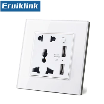 Crystal Glass Panel Wall Socket Double USB Charging Port 2.1A-2100mA Wall Charger Adapter 10A EU/AU/UK/US Socket Power Outlet
Crystal Glass Panel Wall Socket Double USB Charging Port 2.1A-2100mA Wall Charger Adapter 10A EU/AU/UK/US Socket Power Outlet